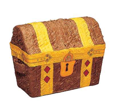 Eine große rote und gelbe gestreifte Schatztruhe in Wien